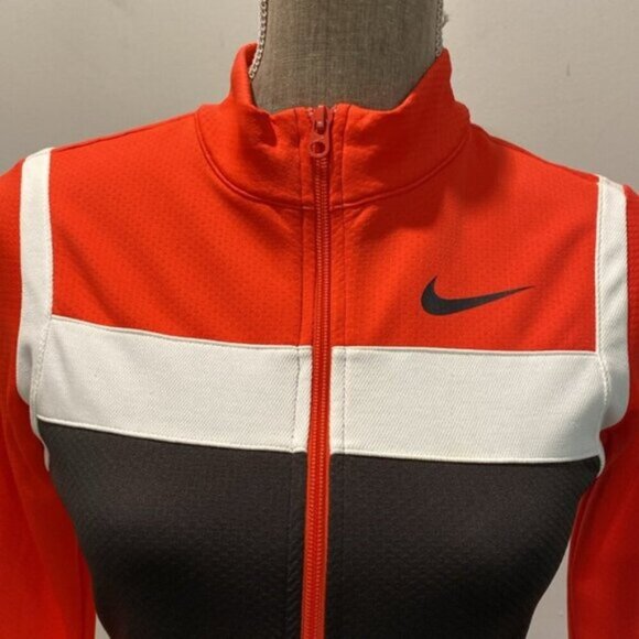 Nike Zip Jacket Red Brown White Small/Medium Fit Size L - Picture 12 of 15